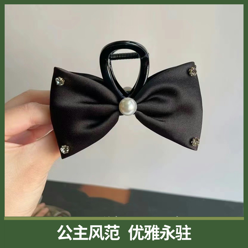 在逃公主珍珠水钻蝴蝶结抓夹