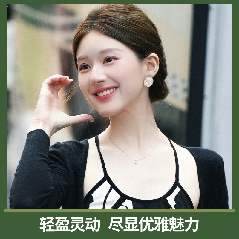 雅韵.新中式复古银色哑光肌理珍珠耳钉
