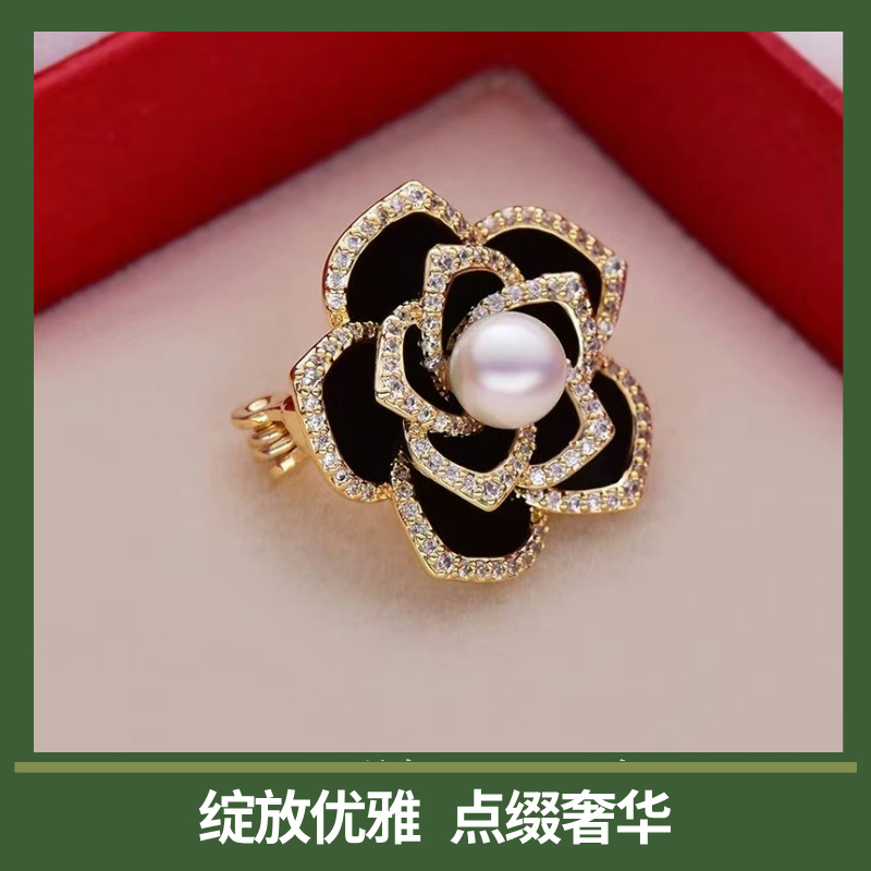 山茶之恋 迷你珠珠胸针