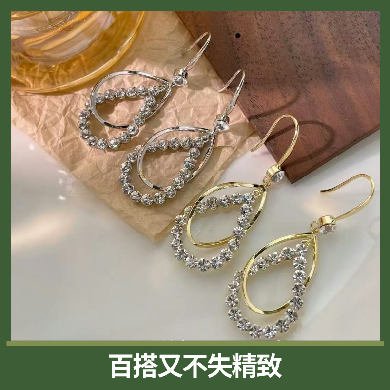 水晶双层耳环