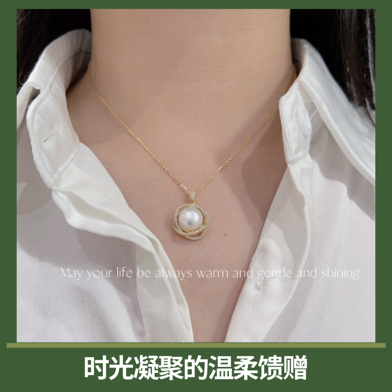 天然淡水珍珠项链（925纯银扣）